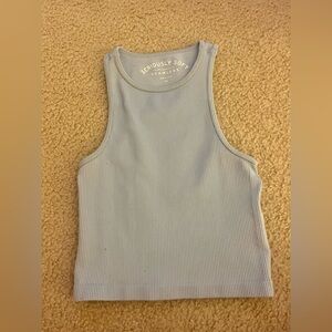 Light blue high neck Aeropostale tank, cropped, size XS great condition